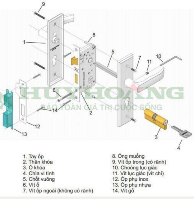 Khoá cửa thông phòng huy hoàng 5829,5826