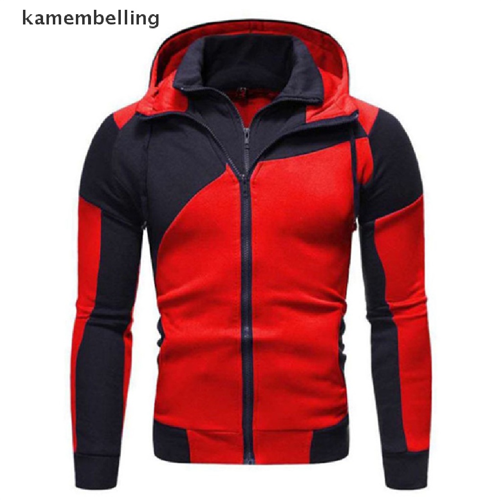 【kam】 Men's Jacket Slim Fit Hooded Zipper Jacket Male Solid Cotton Thick Warm Hoodies Coat Men Clothing Tops .