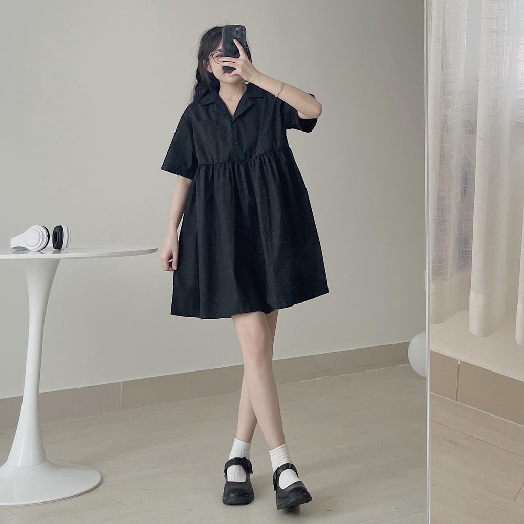 Váy Nữ Xinh JEM CLOSET  Suông Dáng Dài VALLE Form Rộng Thiết Kế Đơn Giản Nhiều Màu Lên Form Dáng Đáng Yêu 3409