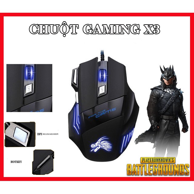 Chuột Gaming X3 chuyên game, chơi PUBG , ROS , game FPS, có LED, | BigBuy360 - bigbuy360.vn