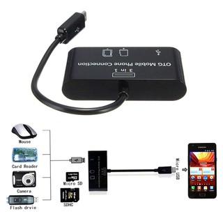 Đầu đọc thẻ nhớ otg cho android sg007 hub otg 3 in 1 pf24
