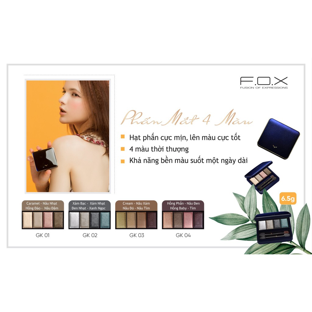 Phấn Mắt F.O.X Eyeshadow Palette 4 Màu 6.5g .#02 Smoky