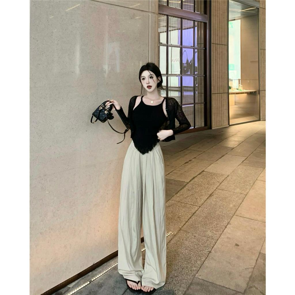 Set Áo Tank Top Hai Dây Hở Lưng + Quần Lót Quyến Rũ Cho Nữ