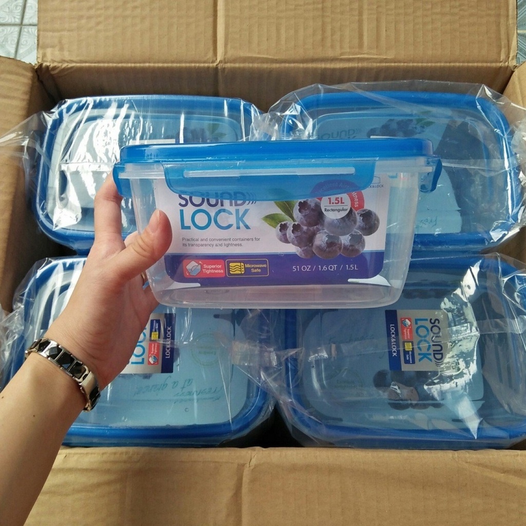 Bộ đôi 2 hộp nhựa happy lock 1200_900ml tiện lợi