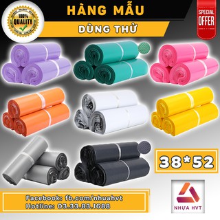 [2 TÚI DÙNG THỬ] Túi gói hàng niêm phong NHỰA HVT, túi niêm phong bao bì túi đựng size 38*52