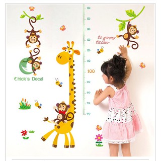 Decal dán tường hình thước đo chiều cao cho bé 01