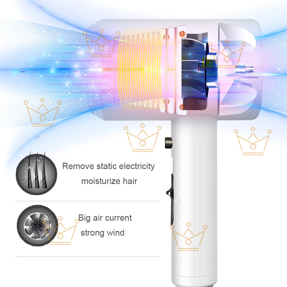 Gmdq Nóng&amp;Máy Sấy Tóc Ion Âm Gắn Tường Với Giá Đỡ USB Màu Đen Đầu Cắm EU