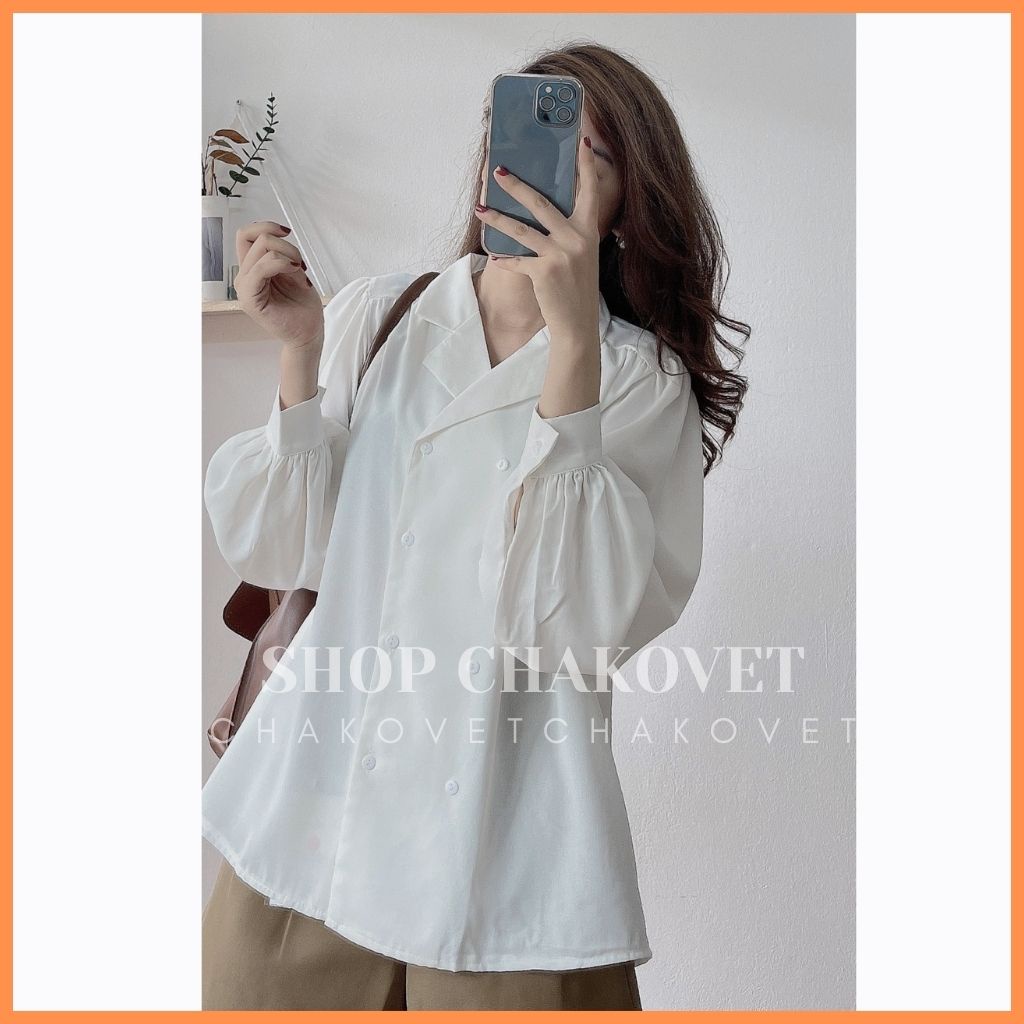 Sơ mi trắng tay dài Chakovet CKA848, kiểu áo nữ công sở cá tính