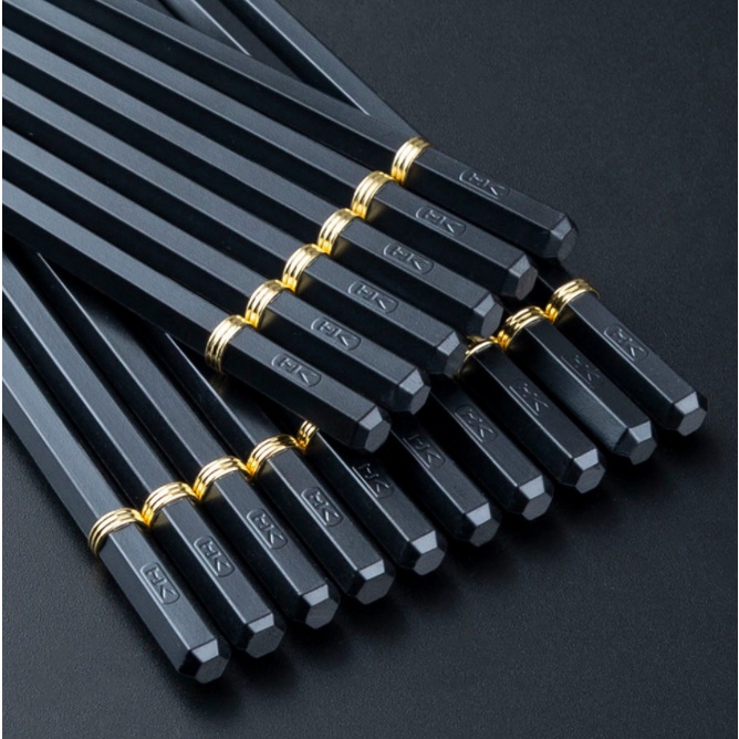 Set 5 đôi đũa hợp kim mạ vàng T03