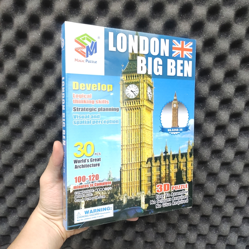 Mô Hình Giấy 3D Magic Puzzle: Tháp Đồng Hồ Big Ben G268-36 - Happy Time