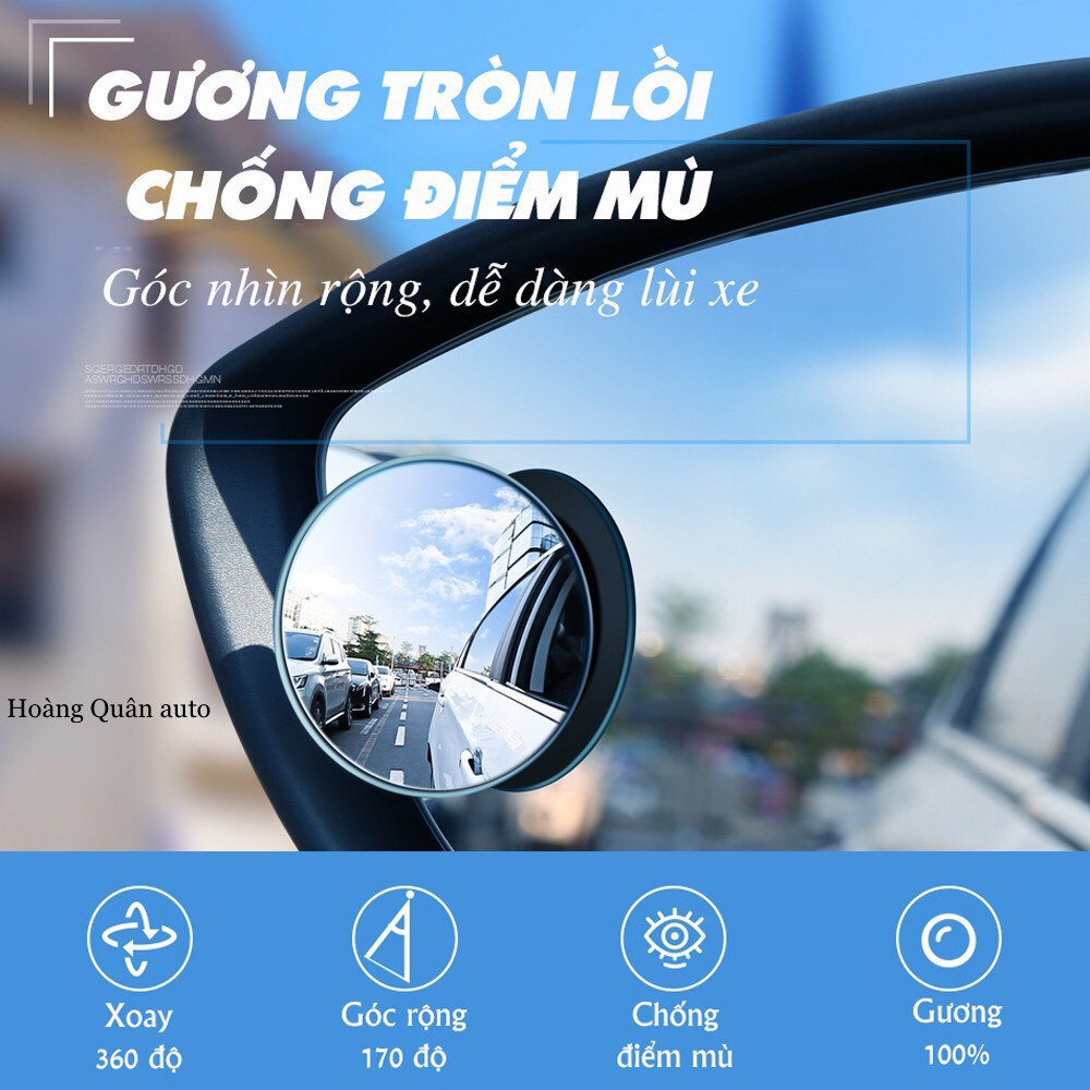 Gương Cầu Lồi Xoay 360 Độ ❤️ Gương Cầu Xoá Điểm Mù Gắn Kính Chiếu Hậu
