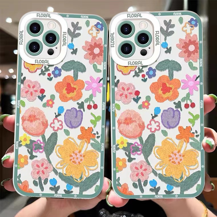 Ốp Điện Thoại Silicon Mềm Hình Hoa Cho iPhone 11 12 13 Pro Max X XR Xs Max 6 6S 8 7Plus Sự Bảo Vệ