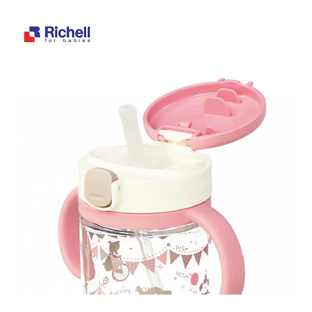 Cốc tập uống cho bé RICHELL 200ml, cốc tập uống nước chất liệu an toàn cao cấp - Monnie Kids