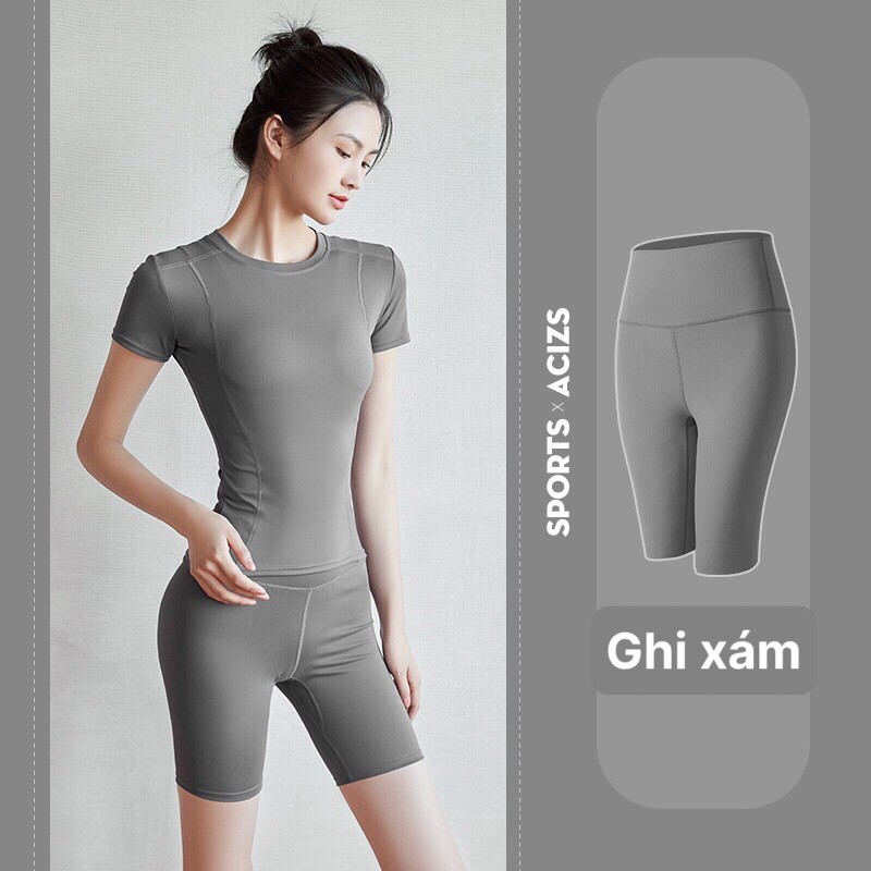 Quần Tập Gym Nữ 2021 Quần Ngắn Gen Bụng Nâng Mông Co Giãn Thấm Hút Mồ Hôi ÔM Body MT5FK K2B3