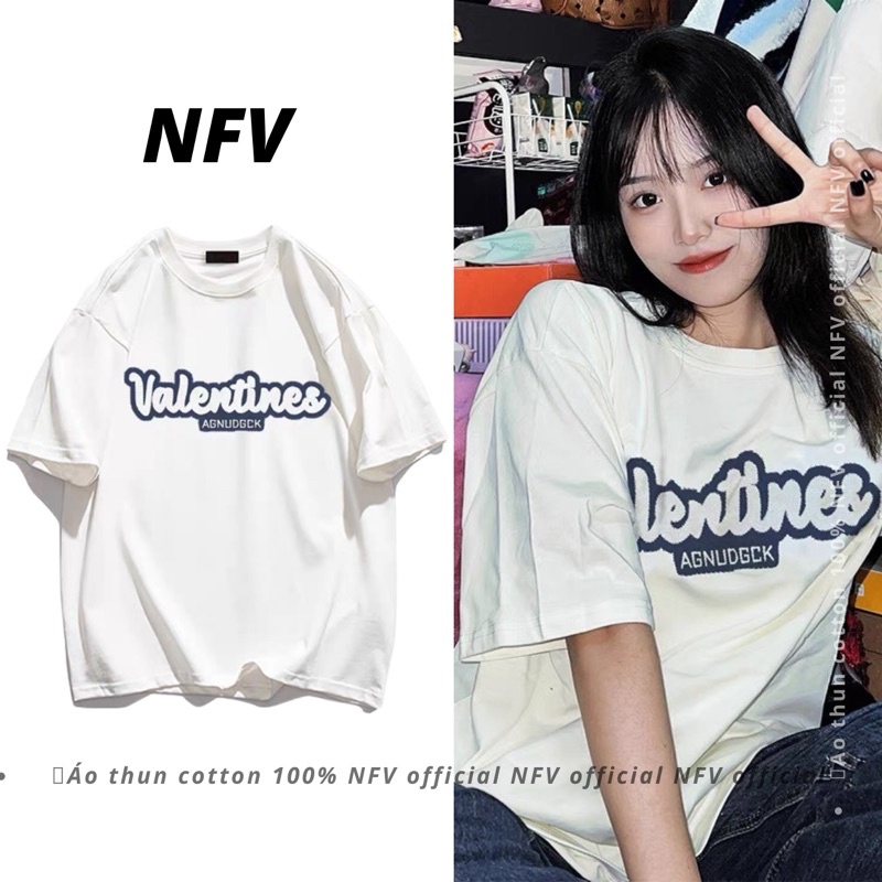 Áo thun form rộng cotton 100%, Áo thun tay lỡ form rộng unisex VALENTINES