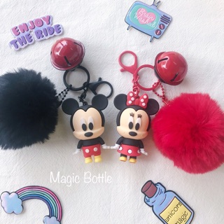 Móc khoá pompom Mickey Minnie