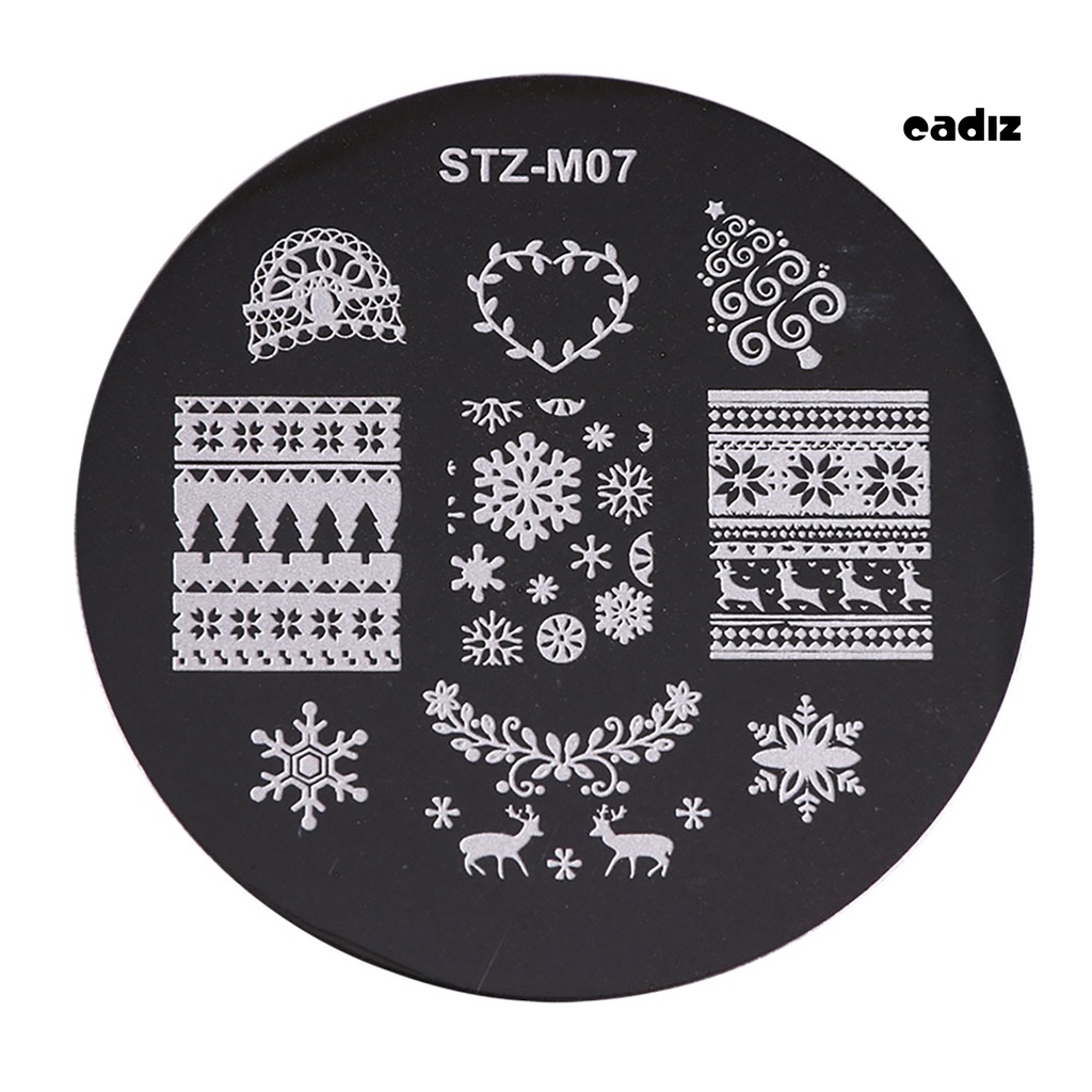 Set 5 Khuôn Tròn In Móng Nghệ Thuật Chủ Đề Giáng Sinh