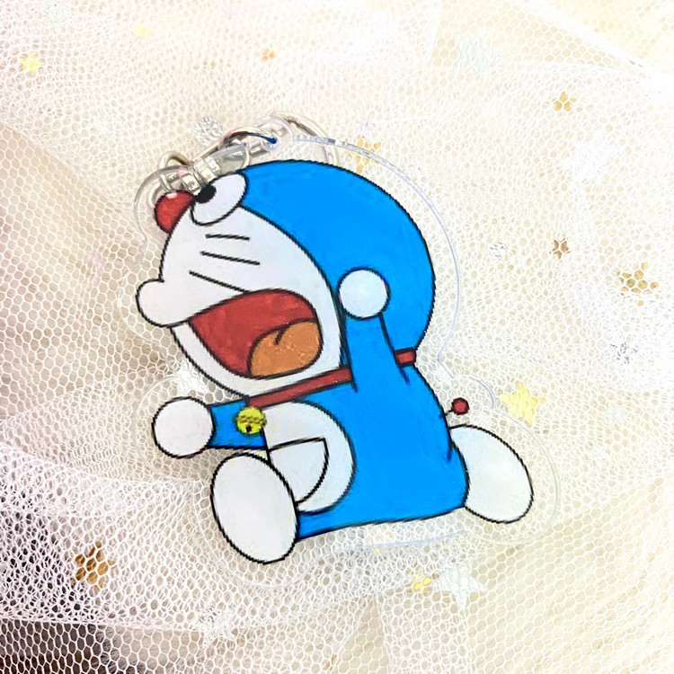 ( Mica trong acrylic) Móc khóa Doraemon Chú mèo máy đến từ tương lai in hình anime chibi