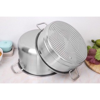 Xửng hấp 28 cm dùng được bếp điện từ (gồm nồi hấp và xửng hấp 28cm)