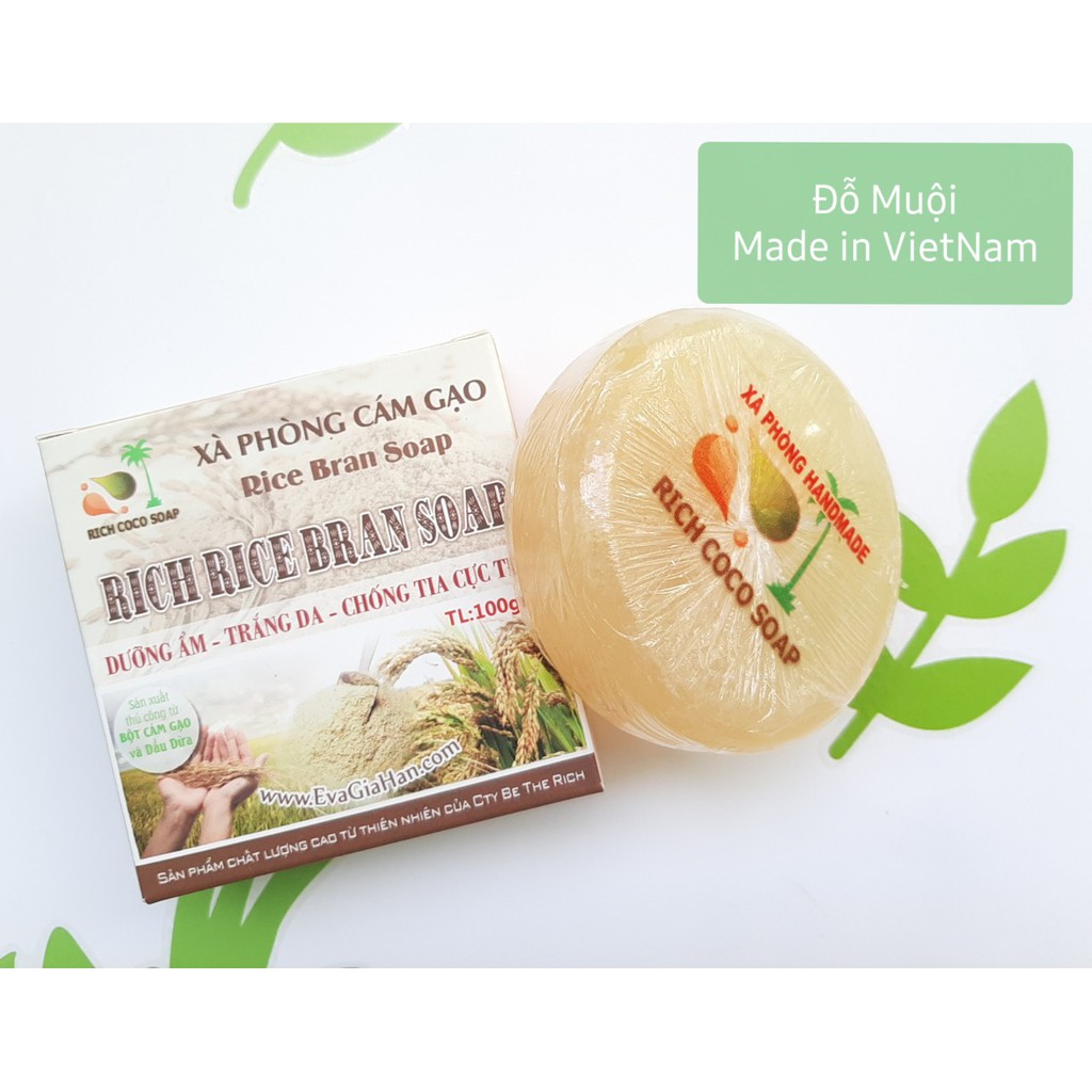 Xà phòng dầu dừa cám gạo dưỡng trắng sáng da, sạch mụn cám | BigBuy360 - bigbuy360.vn
