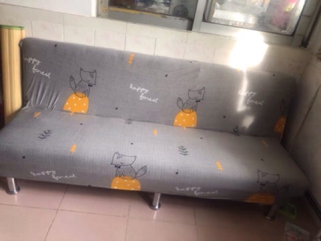 Bọc ghế sofa bed sofa giường hoạ tiết cáo và nấm