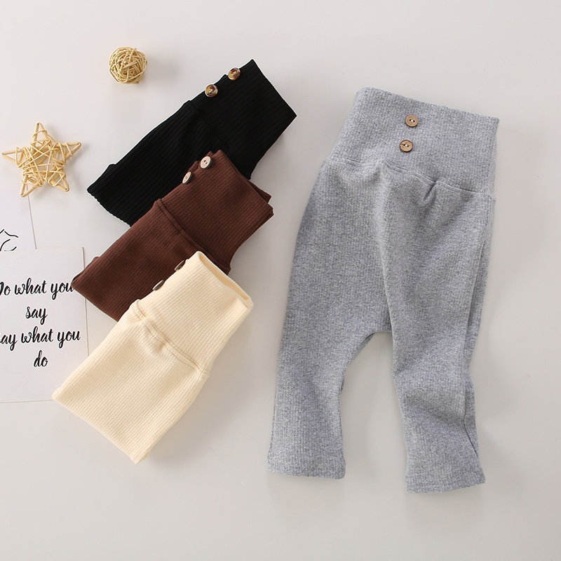 Quần dài lưng cao màu sắc thanh lịch cho bé