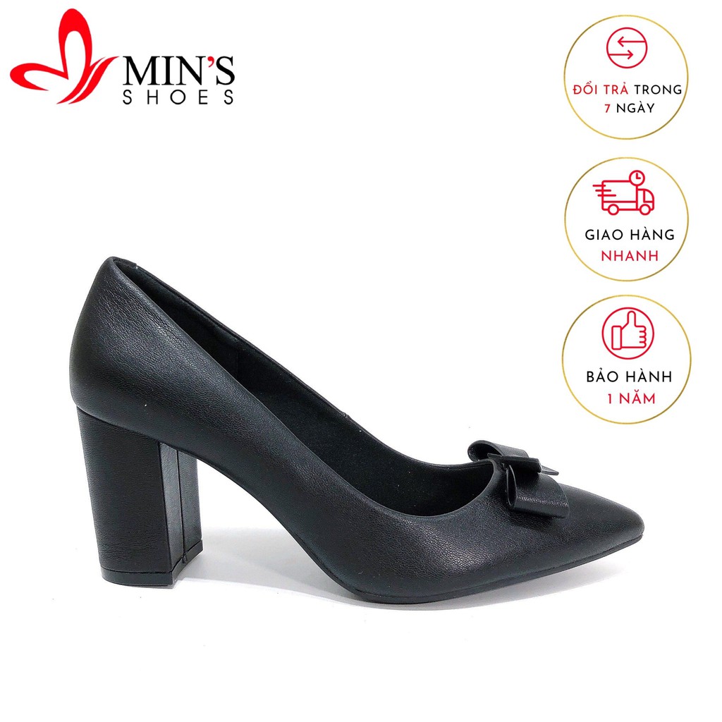 Min's Shoes - Giày Da Cao Gót VN82 Đen