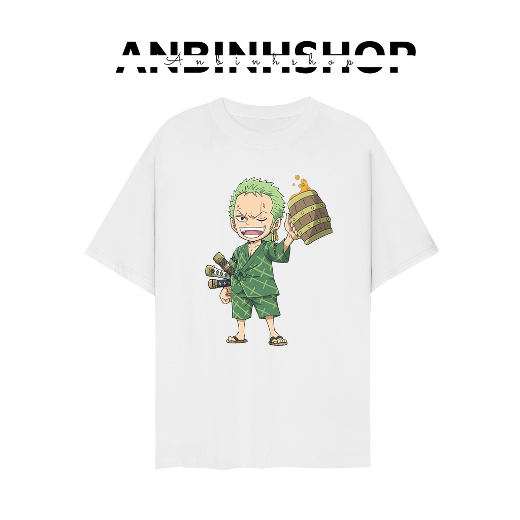 Áo thun One Piece Roronoa Zoro 🚚 FREESHIP 🚚 Áo phông trắng Nam Nữ Unisex in hình Zoro siêu đẹp chất cotton mịn mát