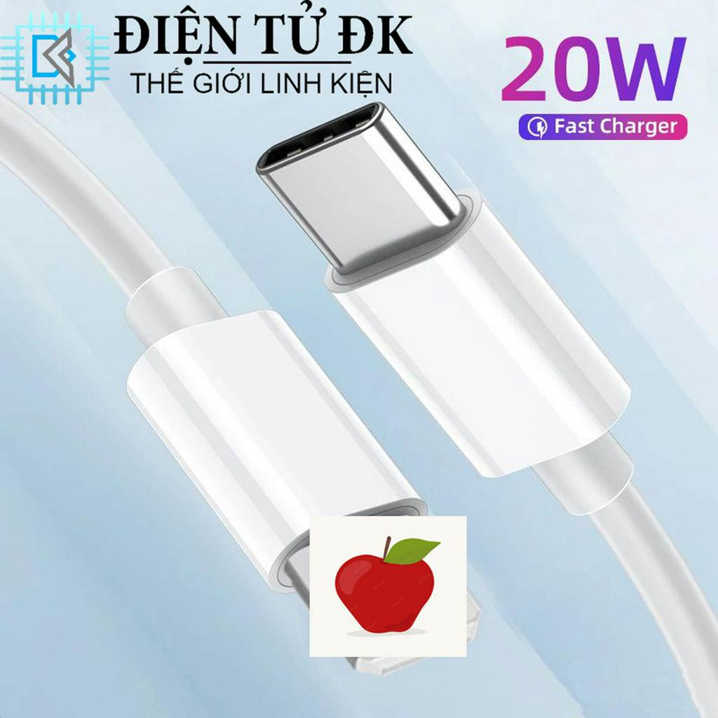 Cáp Sạc Nhanh IP 12 13 14 20W Type C To IP Màu Trắng 1M
