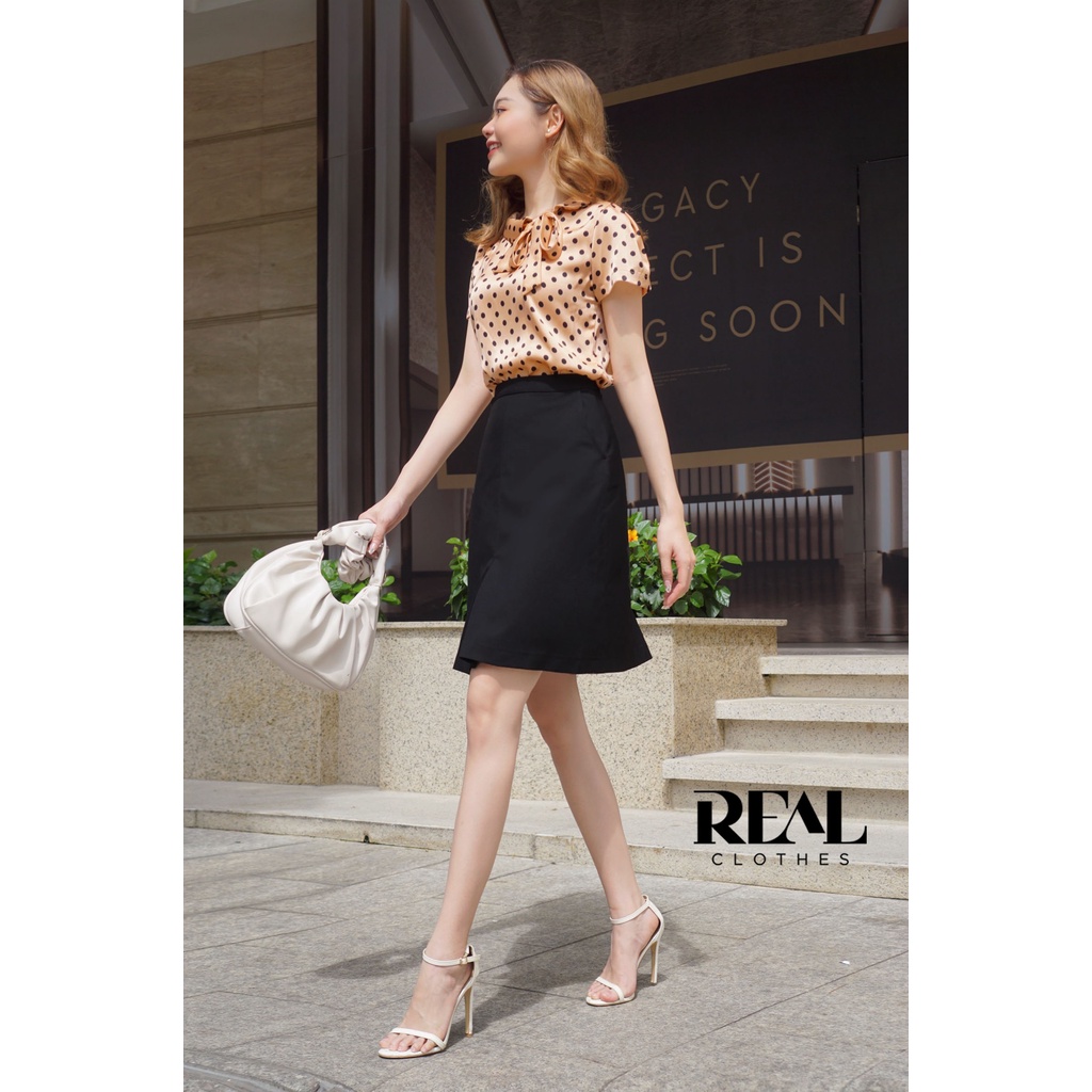 Áo mango chấm bi nâu_REAL