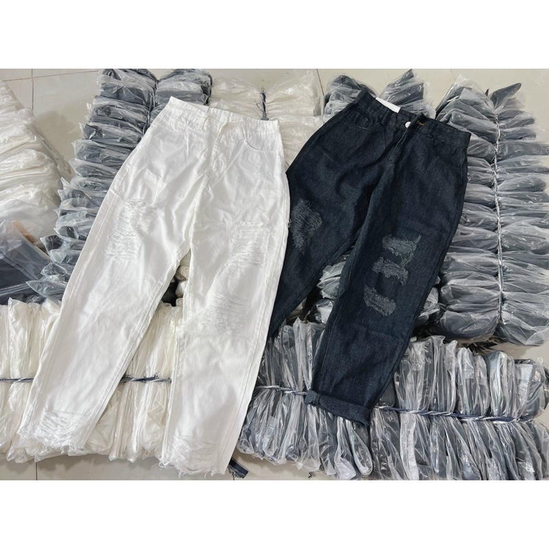 [ Rẻ vô địch ] Quần baggy jean rách dành cho nữ