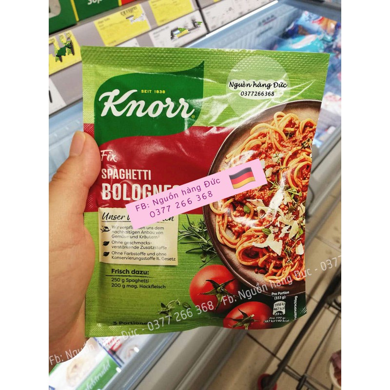 Gia Vị Sốt Mỳ Ý Knorr Fix Spaghetti Bolognese, alla carbonara từ Đức - Hàng Nội Địa mì ý