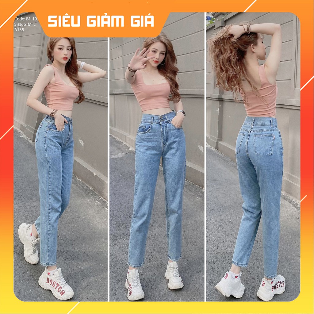 Quần Baggy Jean Nữ Kpboutique Màu Xanh Nhạt Chất Jean Mềm Đẹp Dáng Quần Chuẩn Hình Shop Tự Chụp Cam Kết Đổi Trả B1-193N