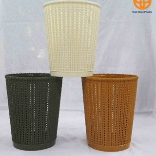 Giỏ sọt rác nhựa giả mây đựng đồ chơi rác văn phòng