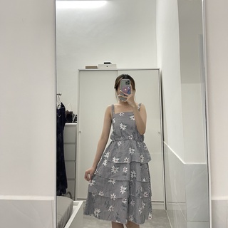 Đầm babydoll, đầm hai dây hoa - Hình tự chụp