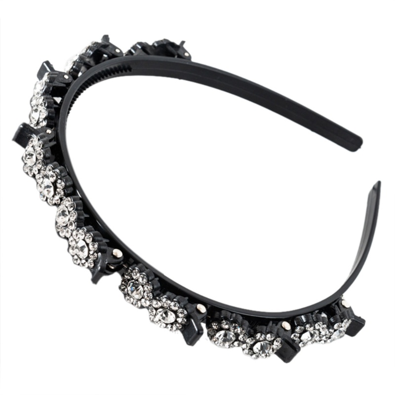 Băng Đô Dạng Xoắn Hai Lớp Đính Đá Và Ngọc Trai Thời Trang Cho Nữ