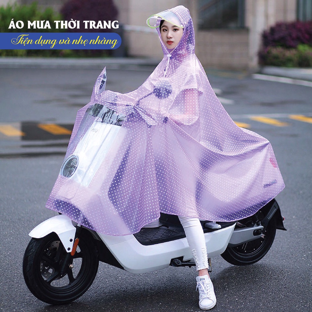 Áo mưa trùm cánh dơi vải dù 1 Người có kính trong suốt (chống mưa hắt, vải dù siêu bền) có phản quang, chất dày dặn
