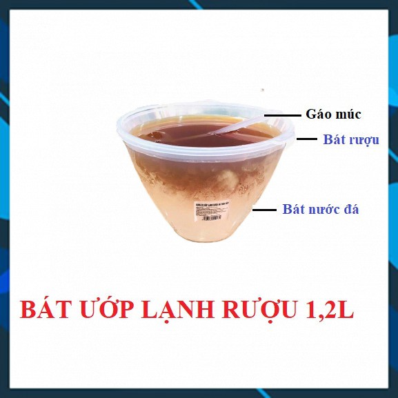 BÁT ƯỚP ĐÁ LẠNH ĐỰNG RƯỢU TIỆN DỤNG 1.2L KÈM MUỖNG MÚC RƯỢU TẶNG KÈM[CHUẨN GIÁ TỐT[