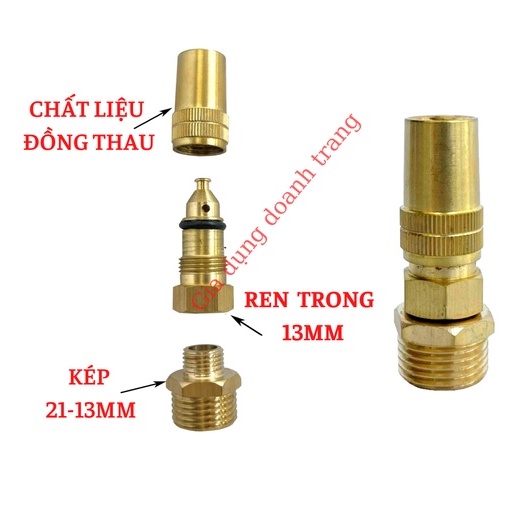 Đầu béc rửa xe, tưới cây đa năng có chỉnh tia bằng đồng