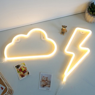 Đèn Led Mô Hình Ánh Sáng ins Neon Ánh Sáng Đám Mây Neon Ánh Sáng Mặt Trăng Lightning Đêm Trang Trí Đèn Quà Tặng Sinh Nhật Với Xương Rồng Cây Giáng Sinh LOVE Môi Mèo