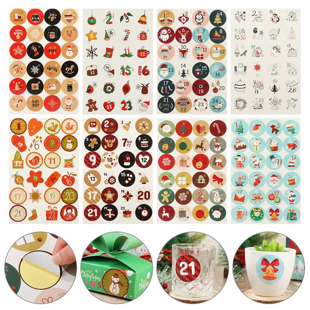 Set 5 Tờ Miếng Dán Niêm Phong Trang Trí Quà Giáng Sinh Đa Năng