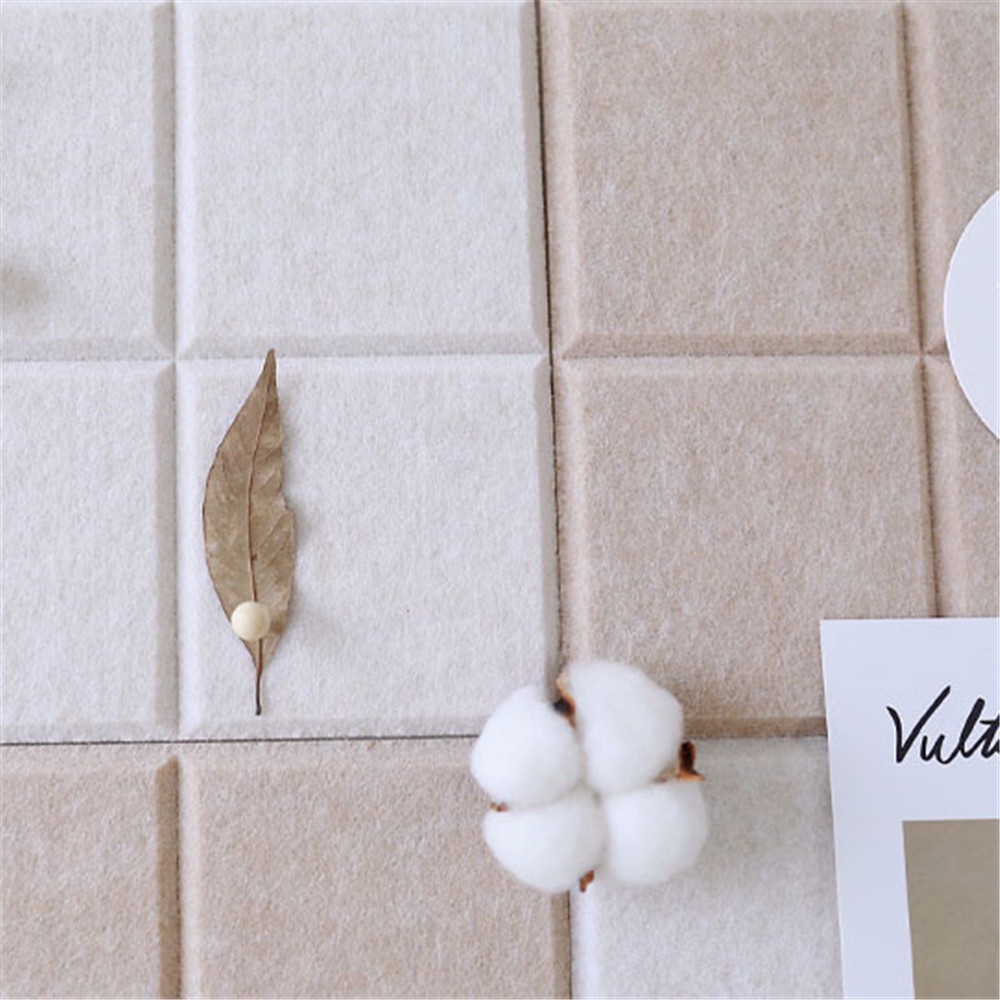 Miếng dán tường bằng vải nỉ mềm mại họa tiết lưới hình vuông đơn giản xinh xắn trang trí nhà cửa