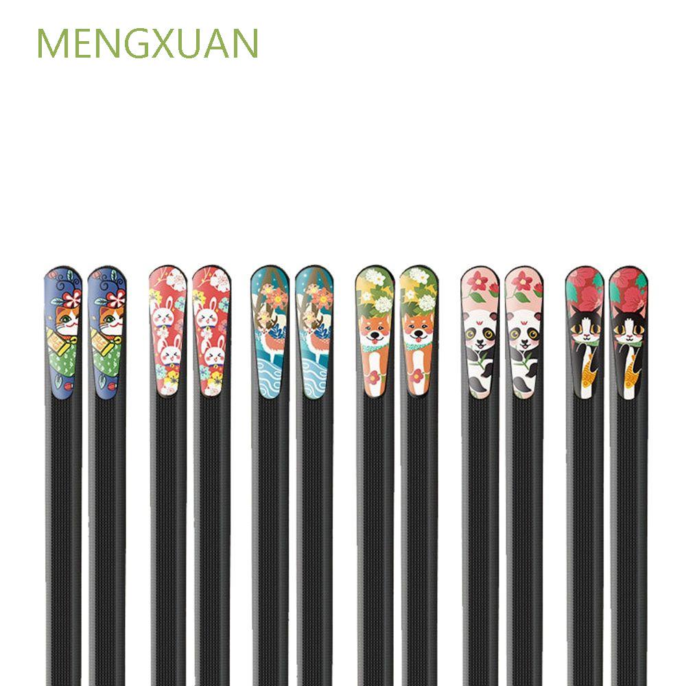 Set 6 đôi đũa sợi thủy tinh chống trượt hình hoạt hình 24cm
