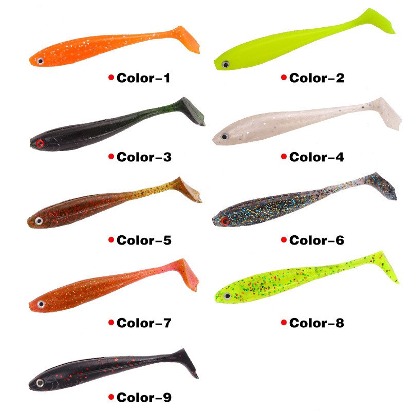 Mồi Cá Giả Hình Chữ T Bằng Silicon Mềm 8.4cm/5g 0.5-1.5m 3D