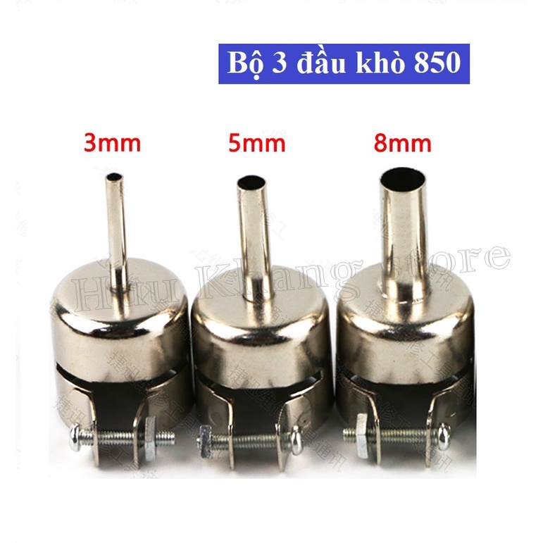 Bộ 3 đầu khò 850 | 3mm - 5mm - 8mm