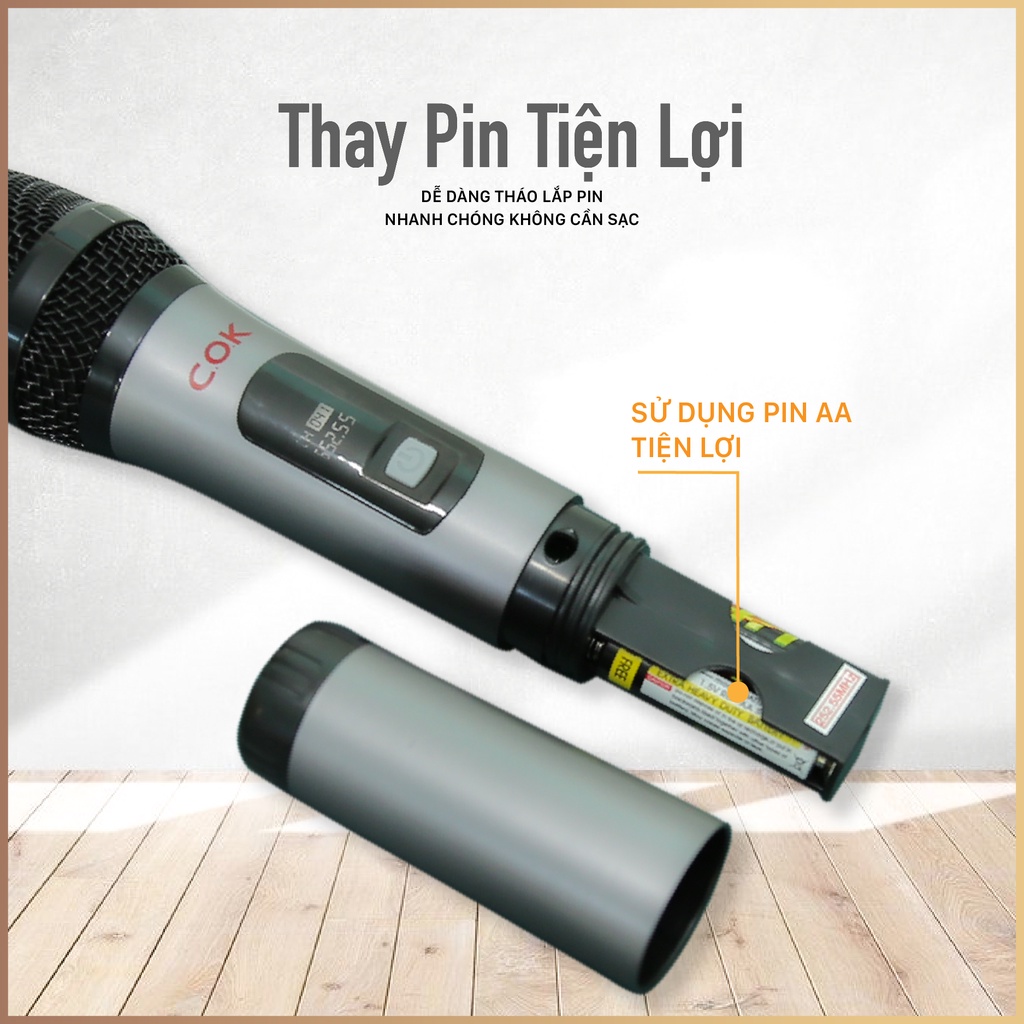 Micro Không Dây COK ST-128  - CHÍNH HÃNG - BH 12 tháng - Micro Chuyên Dành Cho Mọi Loa Kéo Và Âm Ly - Lỗi Đổi Mới