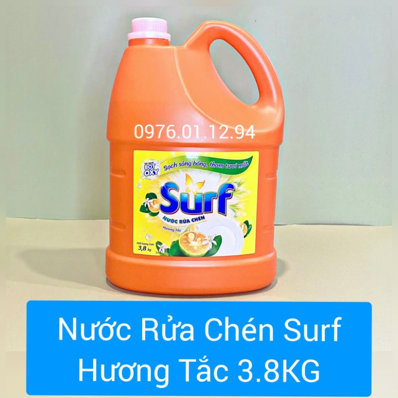 [Rẻ Nhất] Nước rửa chén Surf Hương Tắc/Hương Chanh Sả 3.8KG.