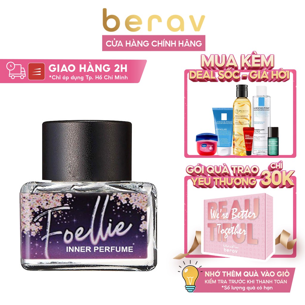Nước hoa vùng kín hương đào ngọt ngào Foellie Eau De Innerb Perfume 5ml - Cherry Blossom (chai màu tím)