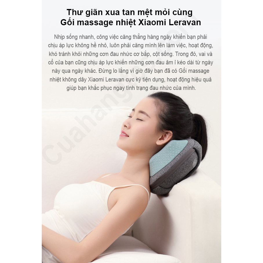 Gối massage - GỐI MASSAGE XIAOMI, loại 1, GM -146 , đánh tan cơn đau nhức mệt mỏi trong cơ thể bạn