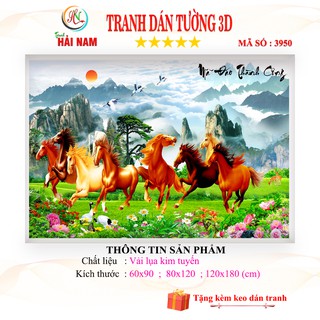 Tranh dán tường mã đáo thành công kích thước 120x210cm